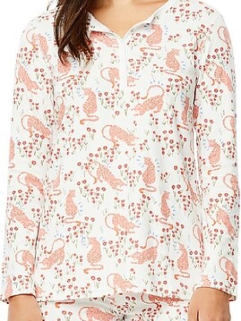 Roller Rabbit Women's 'Cheetah Garden' Long Sleeve w/ Pants PJ Set